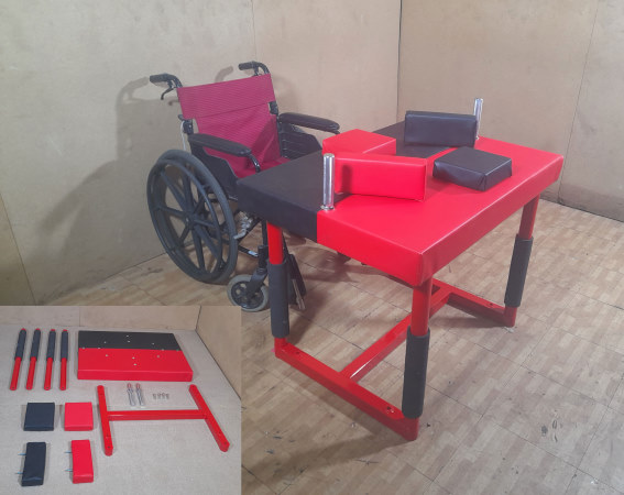 Knock-Down Arm-Wrestling Table for Wheelchair